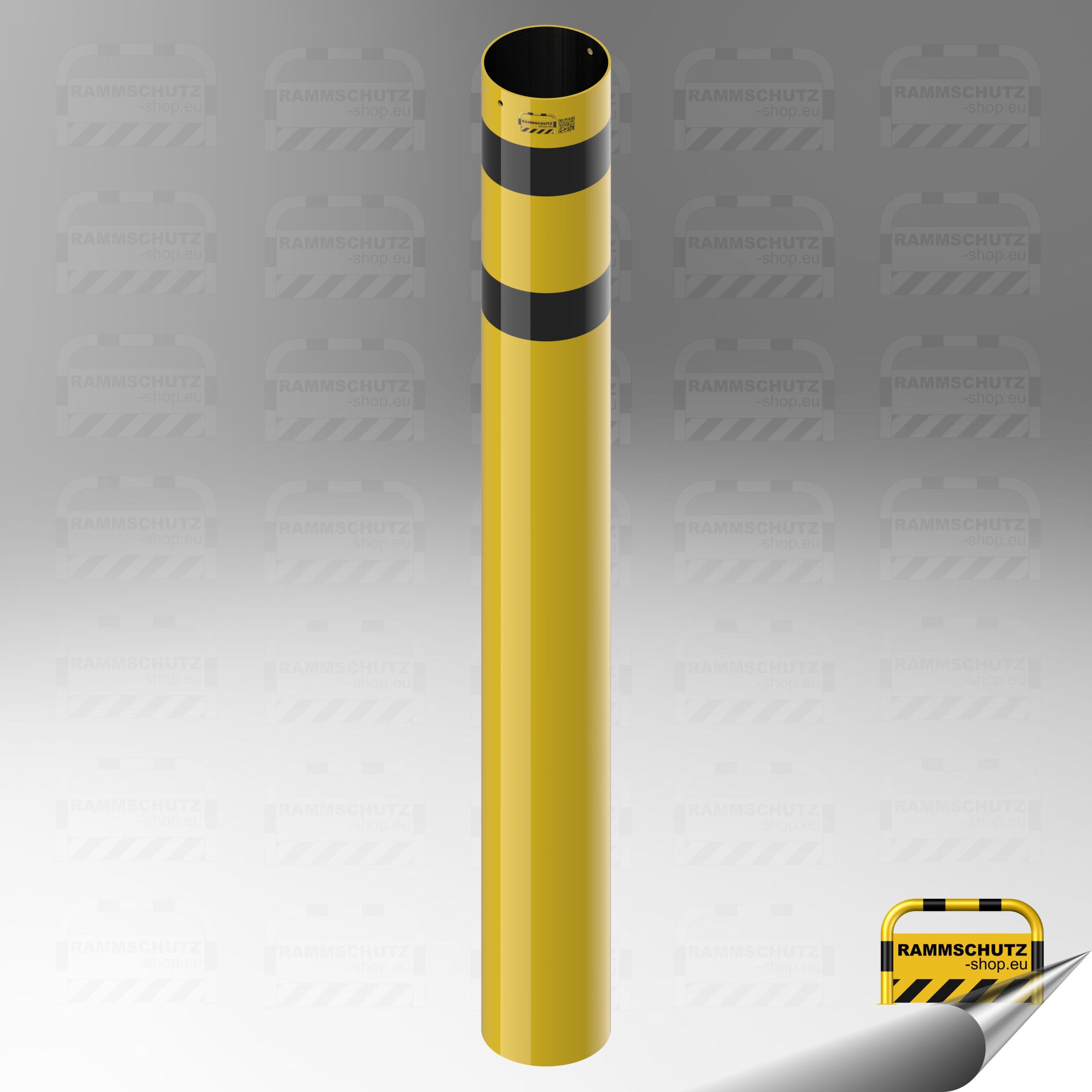 Rammschutz LKW-Poller | 64 kN | 40 t | FL1 | Ø219 mm | HüF 1300 mm | FVZ | gelb/schwarz | Einbetonieren 4 Rammschutz LKW-Poller | 64 kN | 40 t | FL1 | Ø219 mm | HüF 1300 mm | FVZ | gelb/schwarz | Einbetonieren – Bild 4