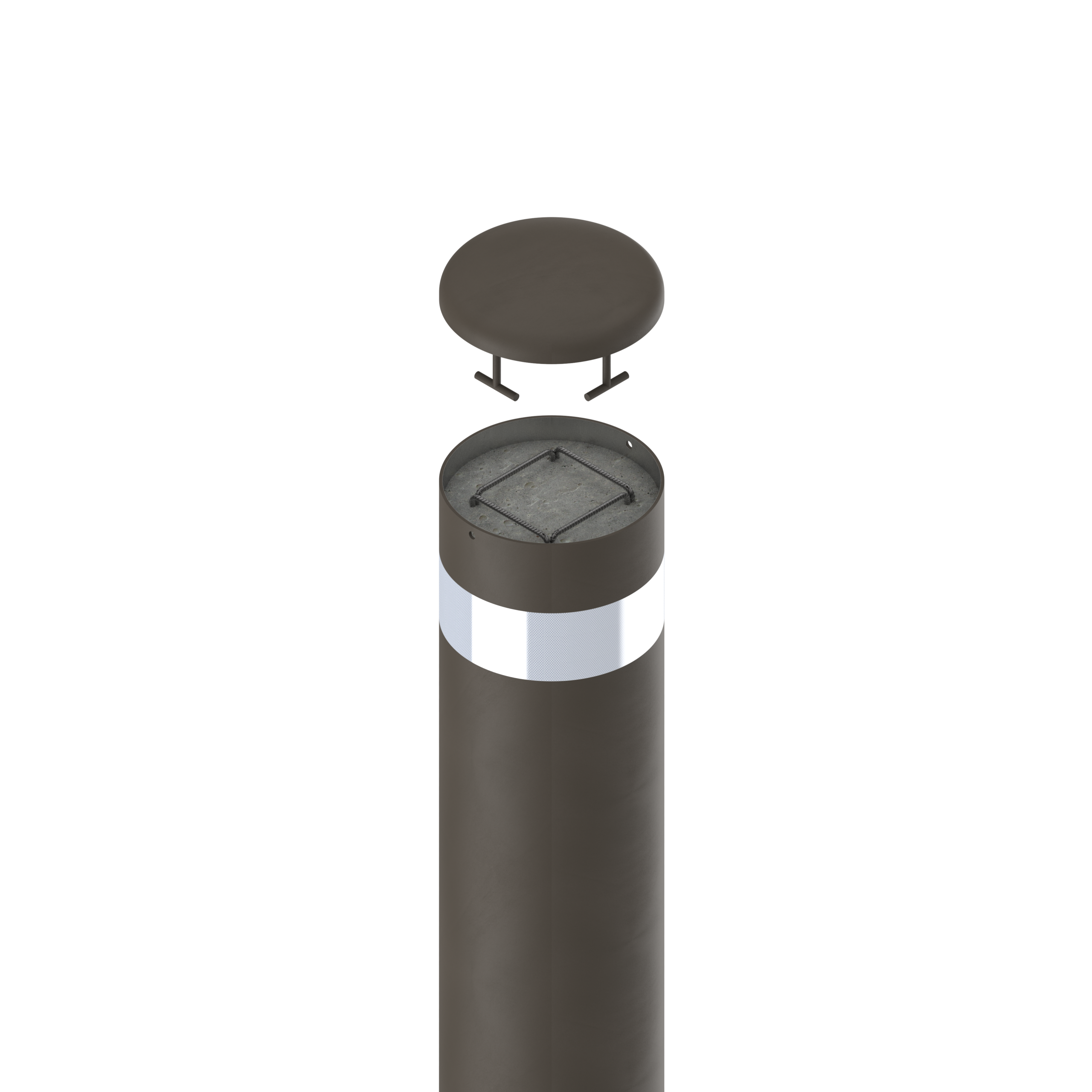 Anker-Deckel für Schutzpfosten Ø406 mm, DB703 Eisenglitter 2 Anker-Deckel für Schutzpfosten Ø406 mm, DB703 Eisenglitter – Bild 2