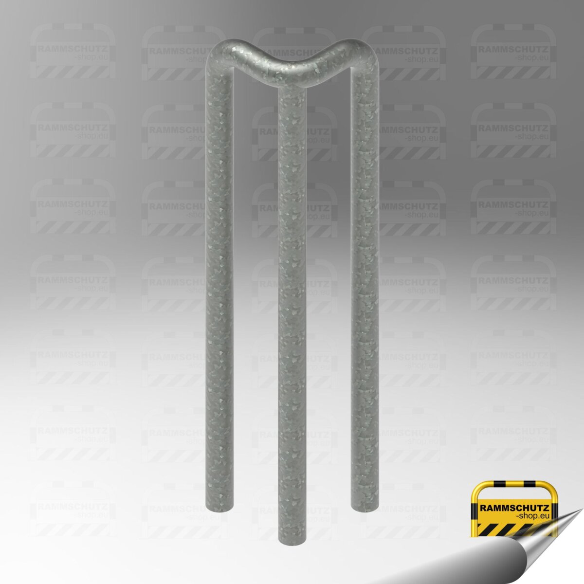 Rammschutz 90°-Schutzwinkel „XL“ Ø76 mm, L 350/350 x 1150 (HüF) mm zum Einbetonieren, feuerverzinkt