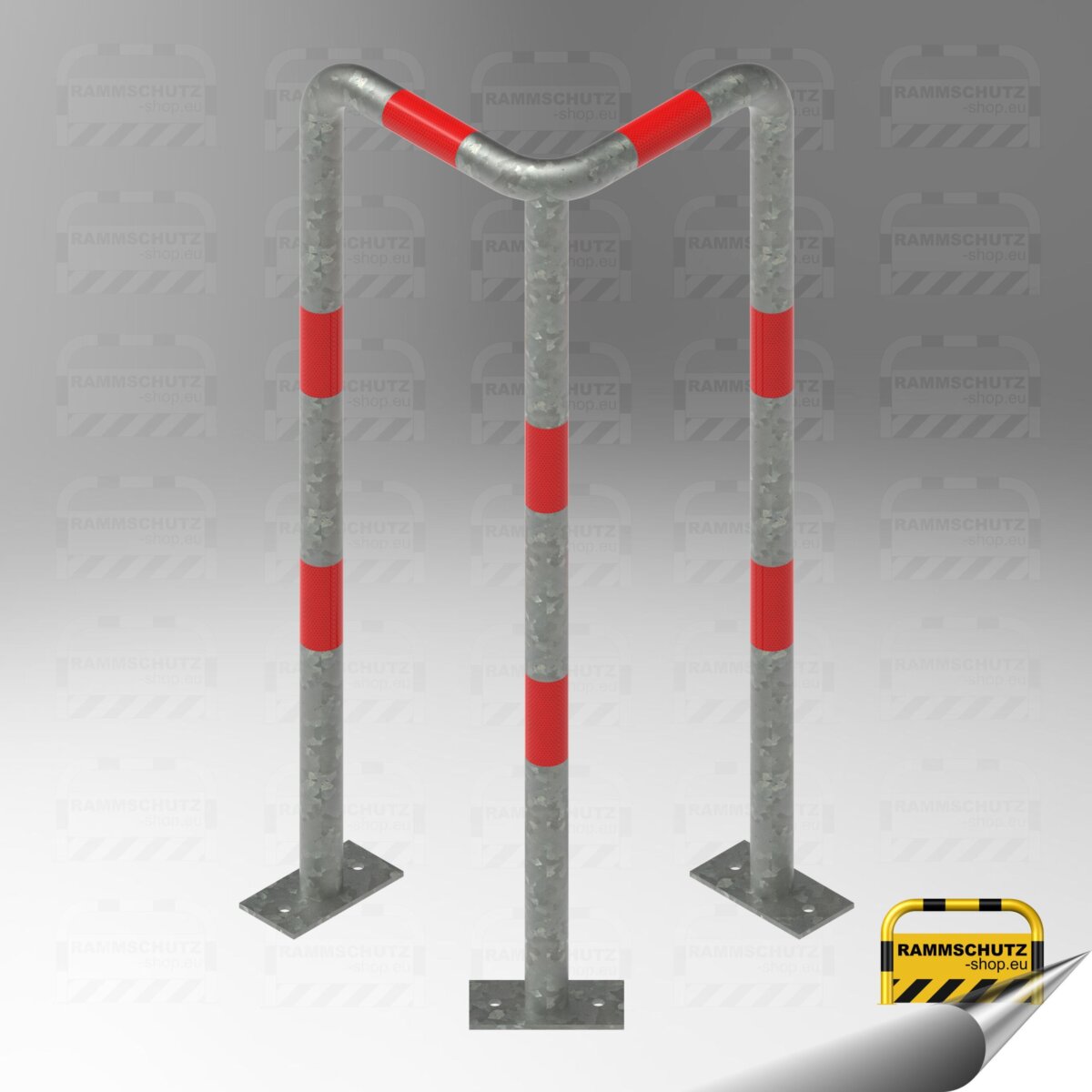 Rammschutz 90°-Schutzwinkel "light" Ø42 mm, L 350/350 x 1000 (H) mm zum Aufdübeln feuerverzinkt – Bild 3