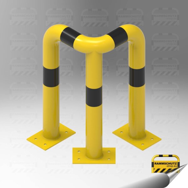 Rammschutz 90°-Schutzwinkel "XL" Ø76 mm, L 350/350 x 650 (H) mm zum Aufdübeln gelb / schwarz