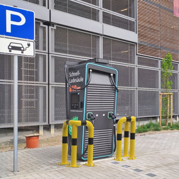 Rammschutz 90°-Schutzwinkel "XL" Ø76 mm, L 350/350 x 650 (H) mm zum Aufdübeln gelb / schwarz – Bild 2