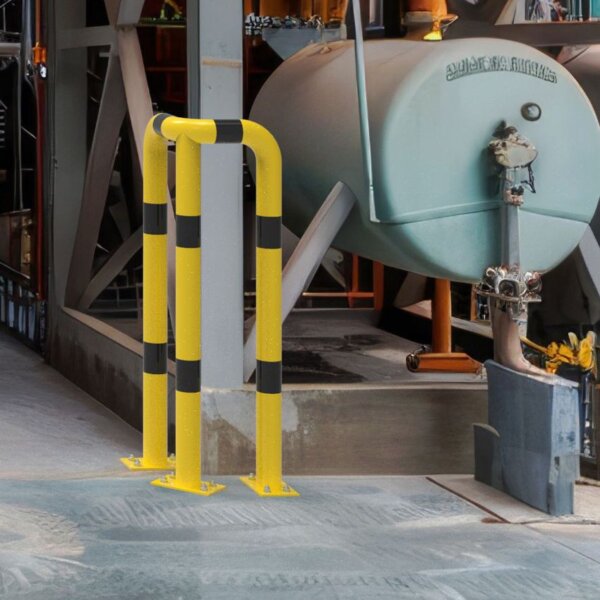 Rammschutz 90°-Schutzwinkel "XL" Ø76 mm, L 350/350 x 1150 (H) mm zum Aufdübeln gelb/schwarz – Bild 2