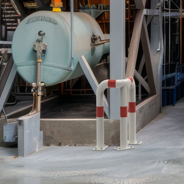 Rammschutz 90°-Schutzwinkel "XL" Ø76 mm, L 350/350 x 650 (H) mm zum Aufdübeln weiß / rot – Bild 3