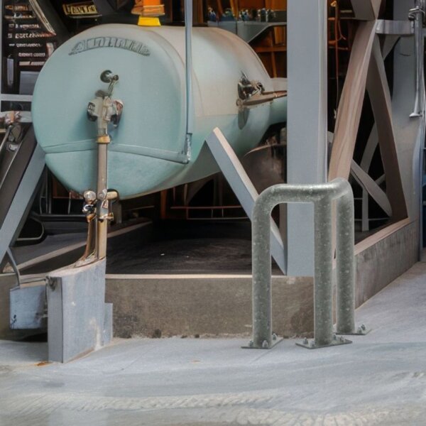 Rammschutz 90°-Schutzwinkel "XL" Ø76 mm, L 350/350 x 650 (H) mm zum Aufdübeln feuerverzinkt – Bild 3