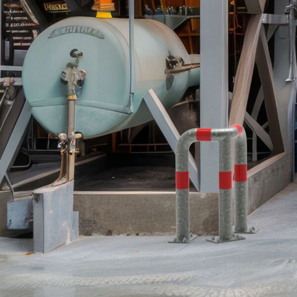 Rammschutz 90°-Schutzwinkel "XL" Ø76 mm, L 350/350 x 650 (H) mm zum Aufdübeln feuerverzinkt – Bild 8