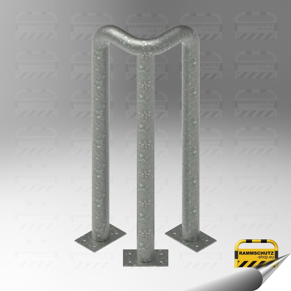 Rammschutz 90°-Schutzwinkel "XL" Ø76 mm, L 350/350 x 1150 (H) mm zum Aufdübeln, feuerverzinkt