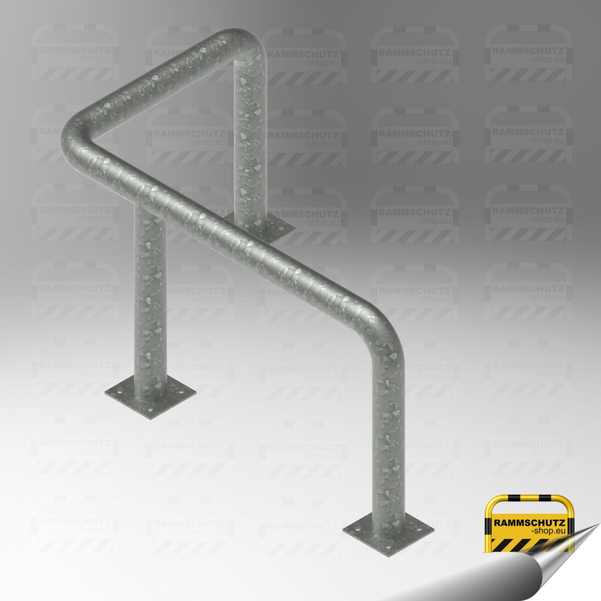 Rammschutz 90°-Schutzwinkel "XL" Ø76 mm, L 1150/700 x 600 (H) mm zum Aufdübeln feuerverzinkt