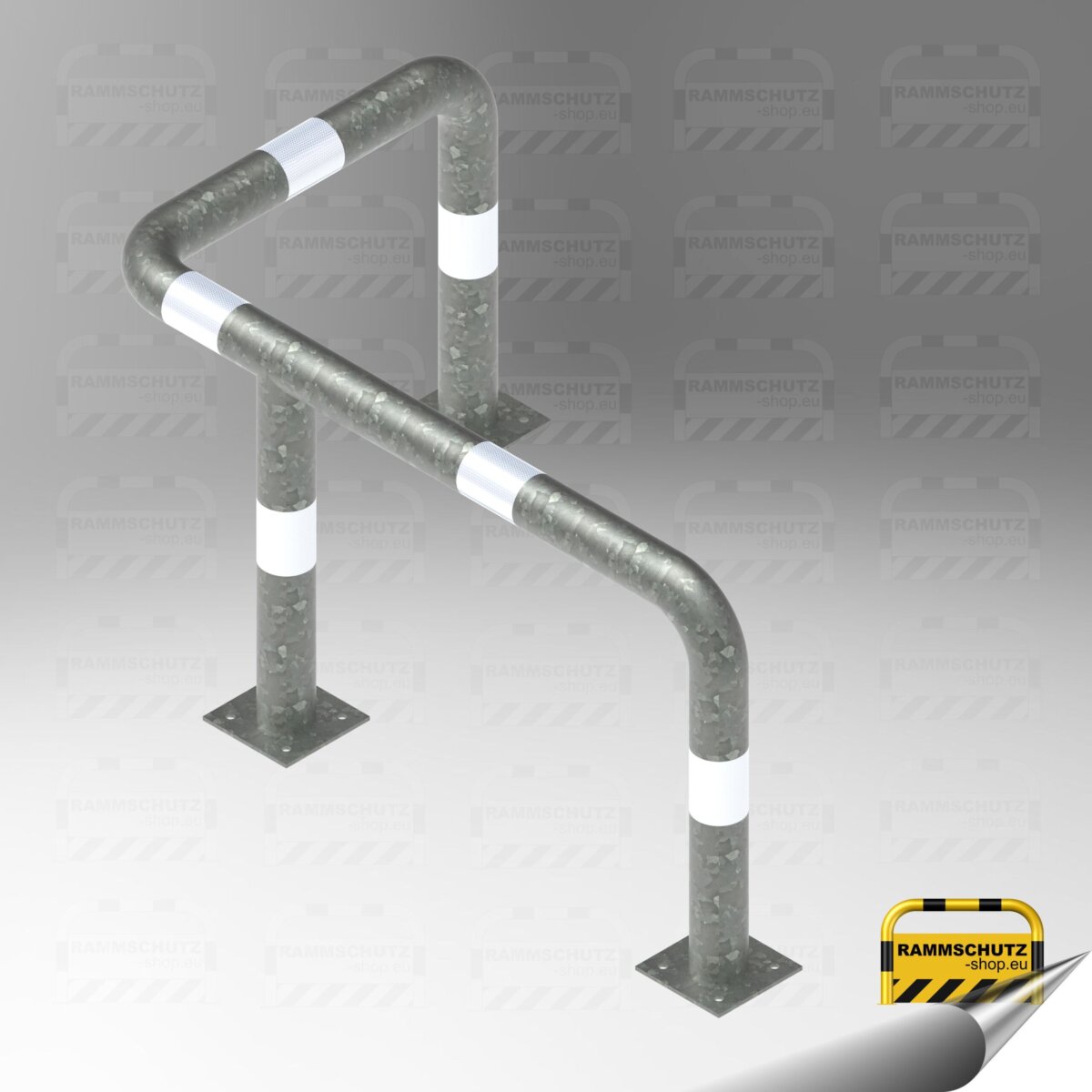 Rammschutz 90°-Schutzwinkel "XL" Ø76 mm, L 1150/700 x 600 (H) mm zum Aufdübeln feuerverzinkt – Bild 5