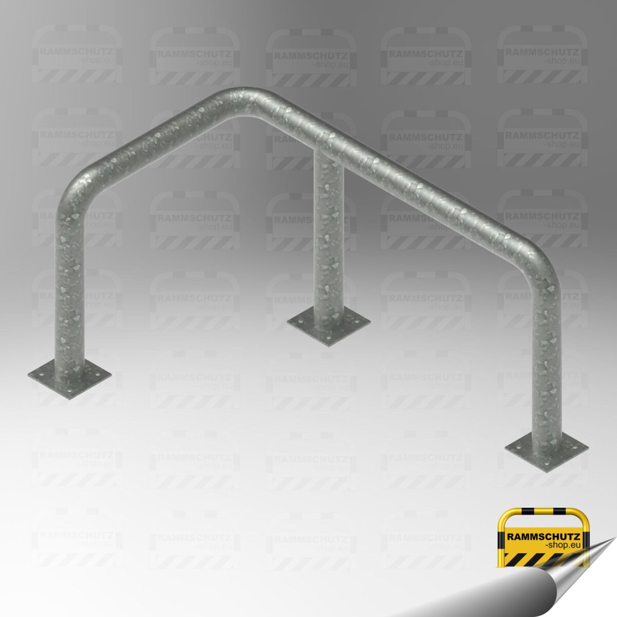Rammschutz 90°-Schutzwinkel "XL" Ø76 mm, L 700/1150 x 600 (H) mm zum Aufdübeln, feuerverzinkt