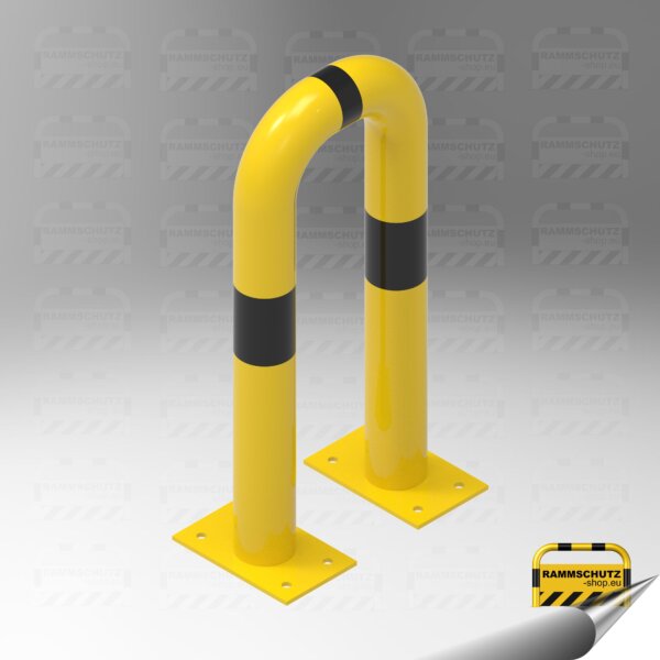 Rammschutz Schutzbügel "XL" Ø76 mm, 300 (B) x 650 (H) mm, zum Aufdübeln, gelb/schwarz