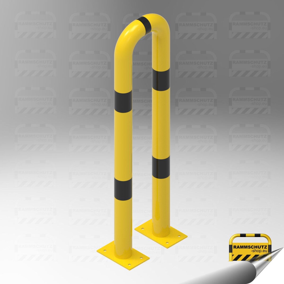 Rammschutz Schutzbügel "XL" Ø76 mm, 300 (B) x 1150 (H) mm, zum Aufdübeln, gelb/schwarz
