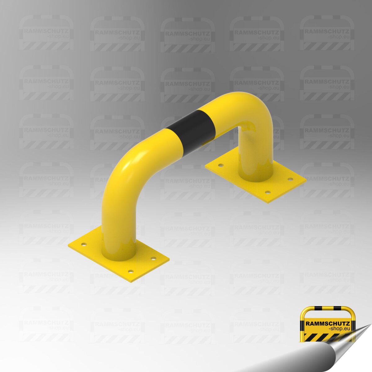Rammschutz Schutzbügel "XL" Ø76 mm, 500 (B) x 250 (H) mm, zum Aufdübeln, gelb/schwarz