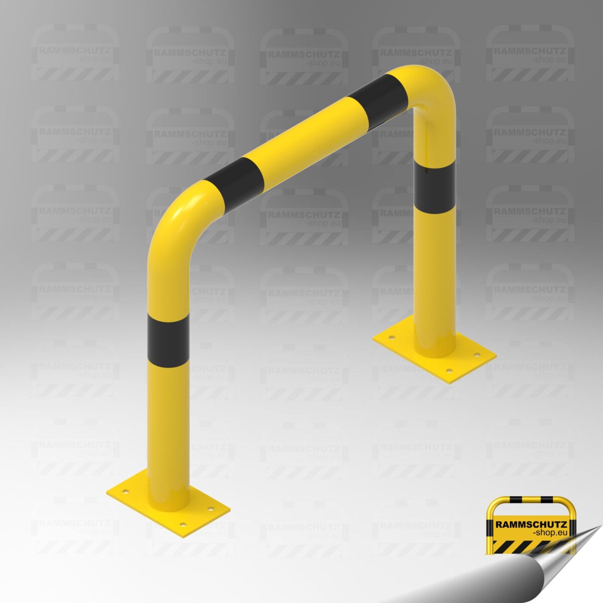 Rammschutz Schutzbügel "XL" Ø76 mm, 750 (B) x 650 (H) mm, zum Aufdübeln, gelb/schwarz
