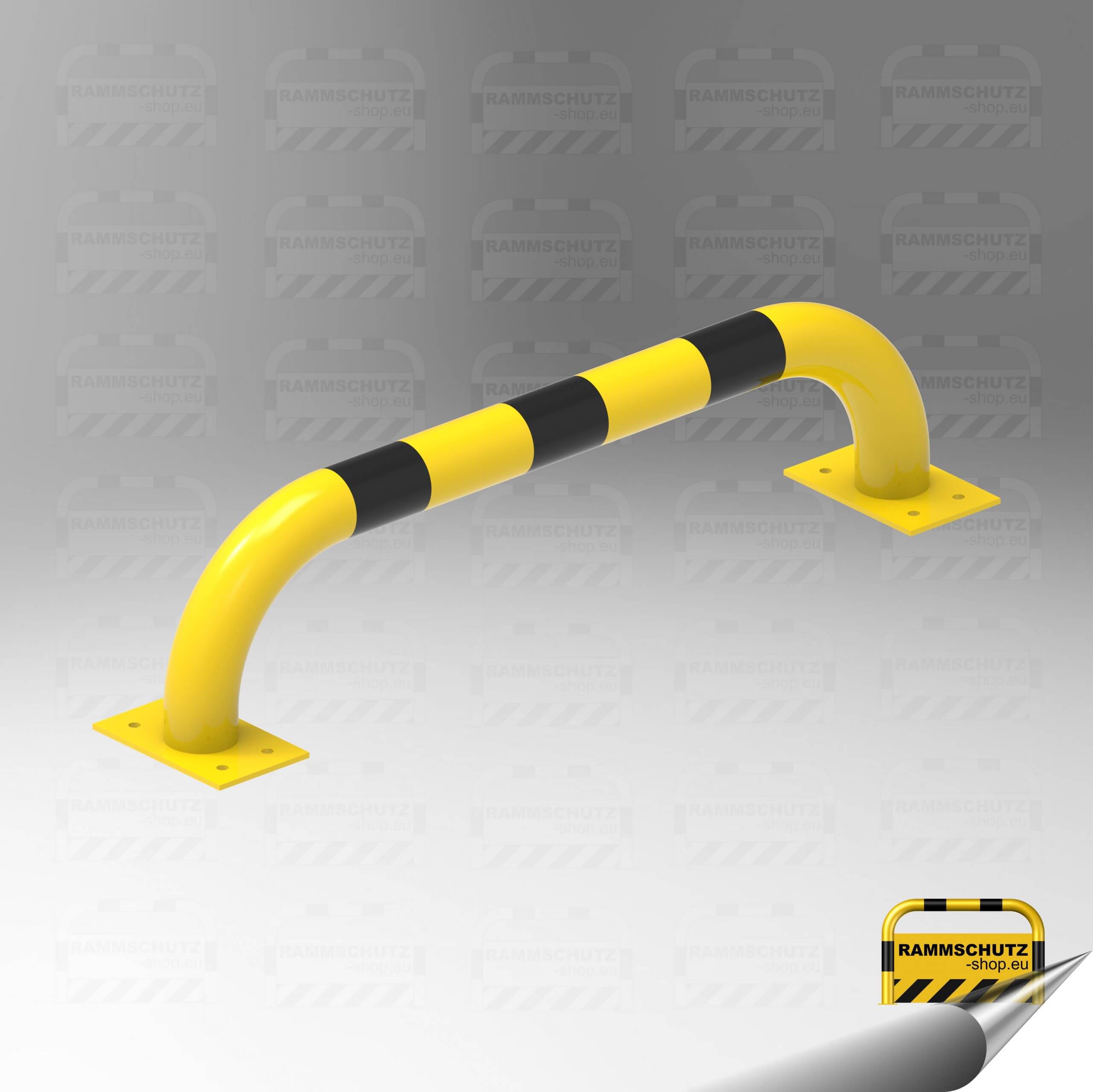 Schutzbügel “XL” 1000 (B) X 250 (H) mm zum Aufdübeln gelb / schwarz, Rammschutz-Shop