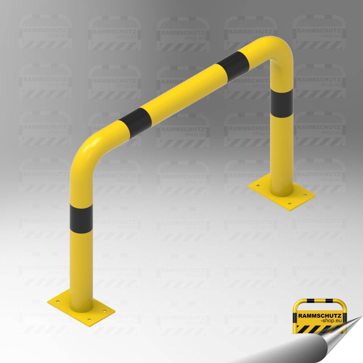 Rammschutz Schutzbügel "XL" Ø76 mm, 1000 (B) x 650 (H) mm, zum Aufdübeln, gelb/schwarz
