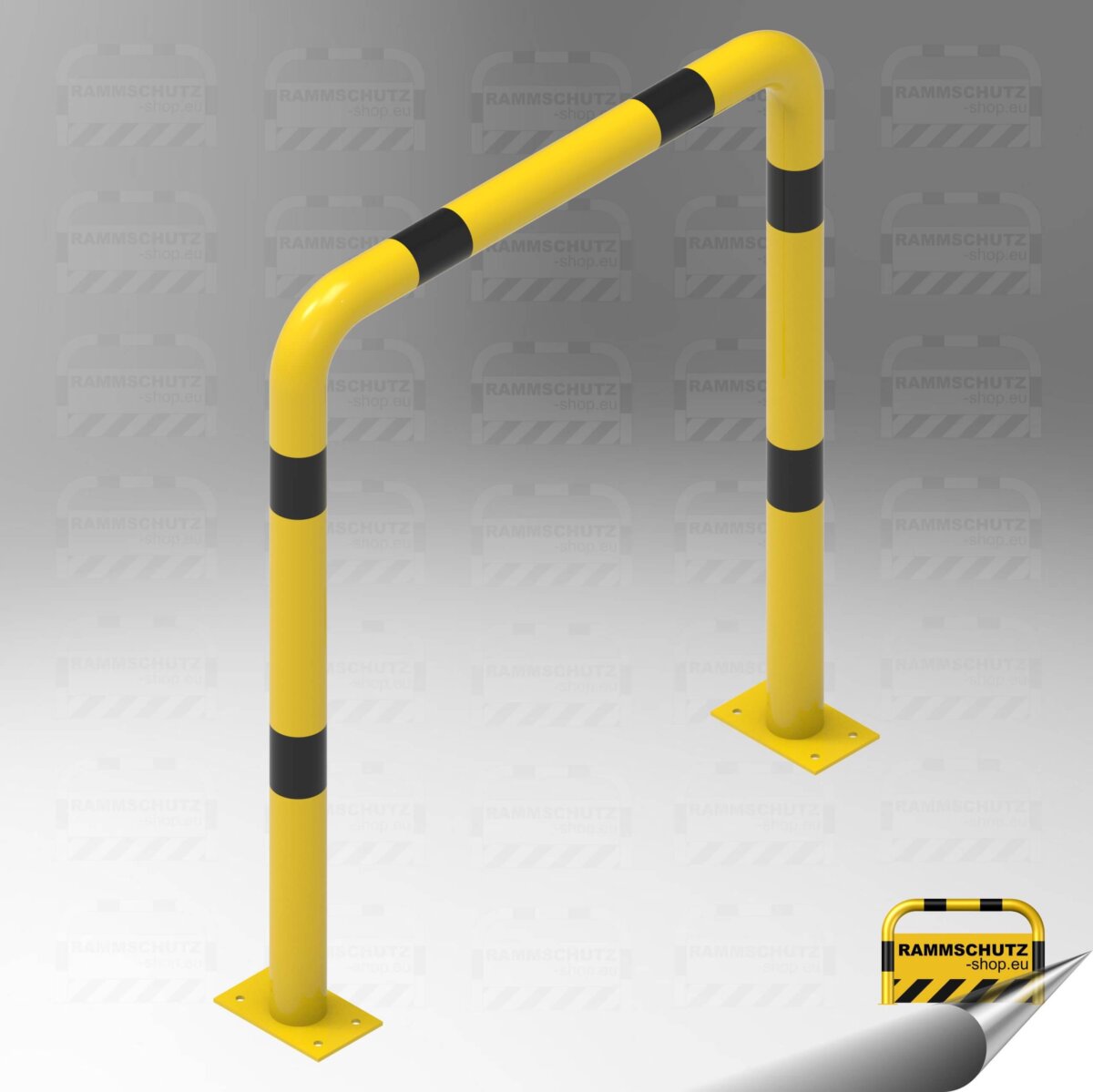 Rammschutz Schutzbügel "XL" Ø76 mm, 1000 (B) x 1150 (H) mm, zum Aufdübeln, gelb/schwarz