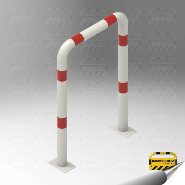 Rammschutz Schutzbügel "XL" Ø76 mm, 750 (B) x 1150 (H) mm, zum Aufdübeln, weiß/rot