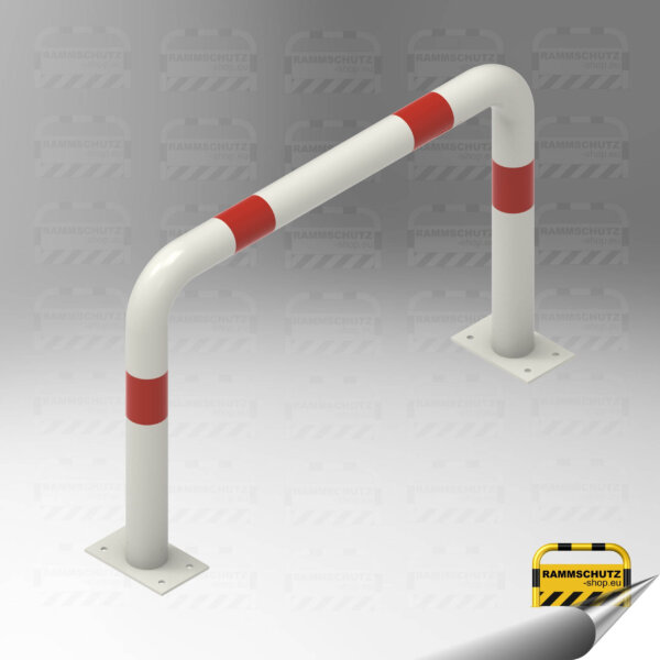 Rammschutz Schutzbügel „XL“ Ø76 mm, 1000 (B) x 650 (H) mm, zum Aufdübeln, weiß/rot