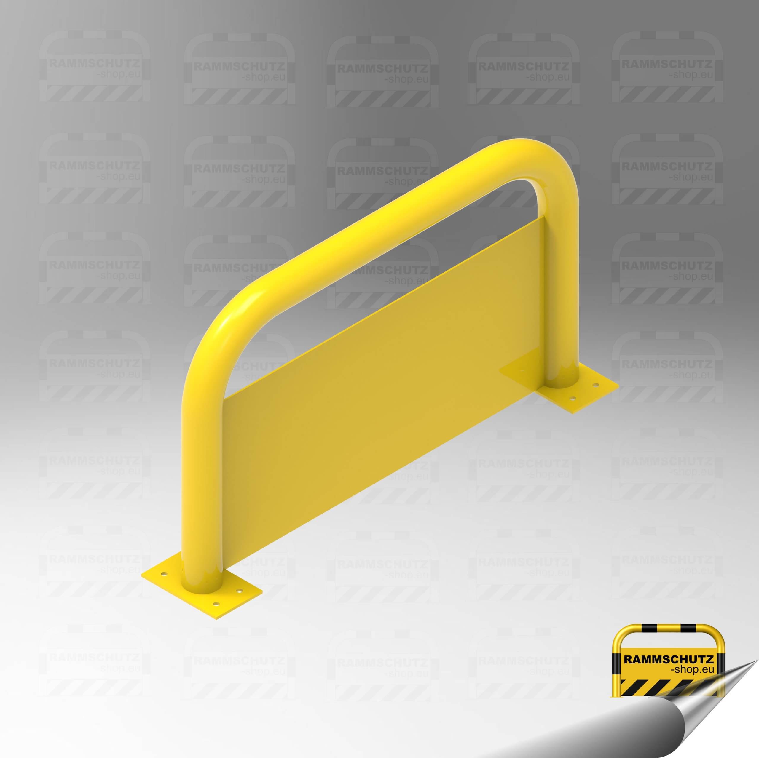 Schutzbügel “XL” 1000 (B) x 600 (H) mm zum Aufdübeln mit Unterfahrschutz  gelb, Rammschutz-Shop