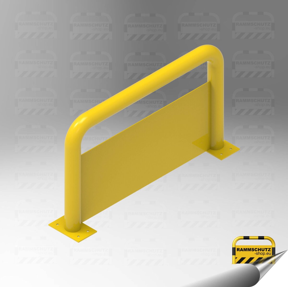 Rammschutz Schutzbügel "XL" Ø76 mm, 1000 (B) x 600 (H) mm, zum Aufdübeln, mit Unterfahrschutz, gelb