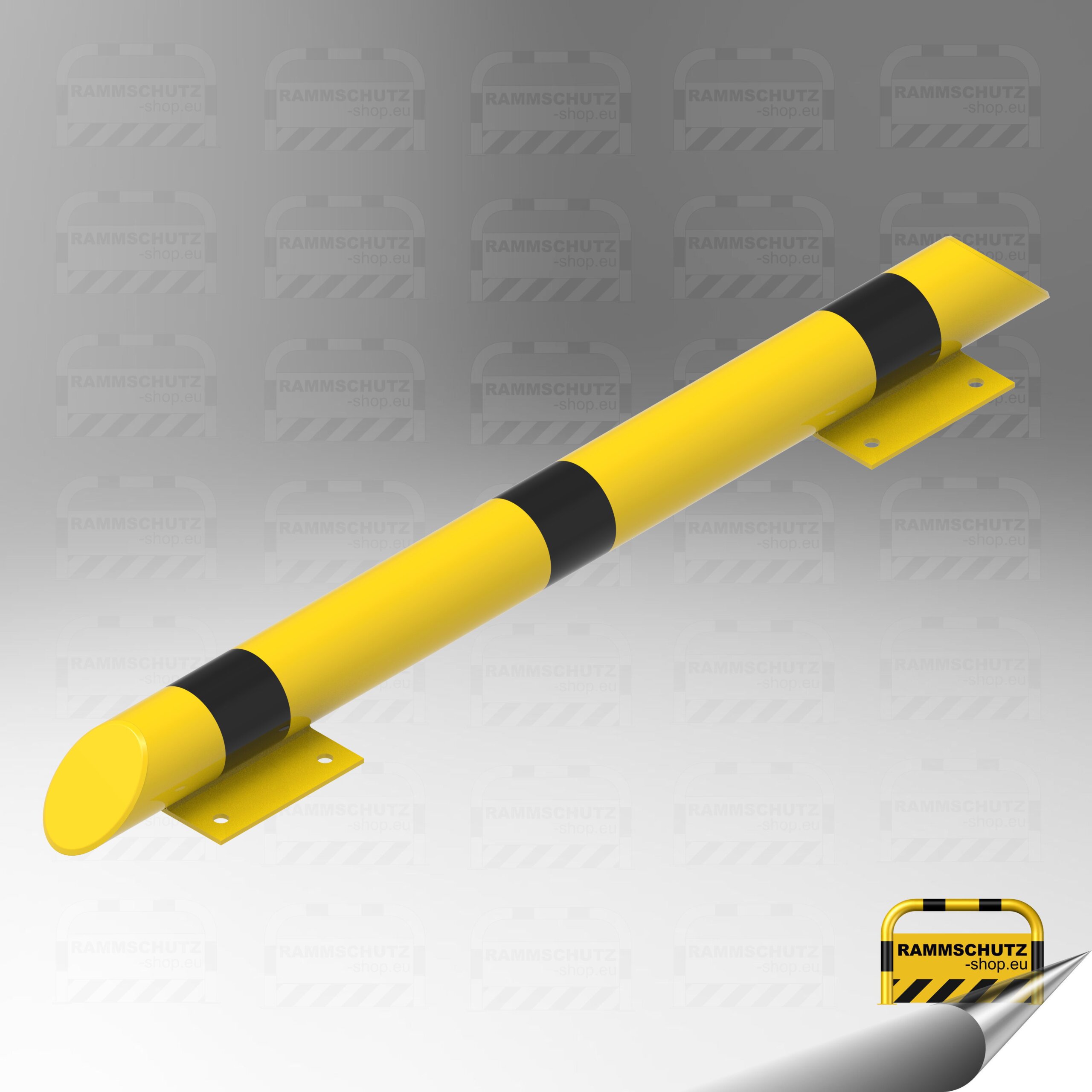Rammschutz Schutzbalken “XXL” Ø114 mm, Länge 1500 mm gelb / schwarz