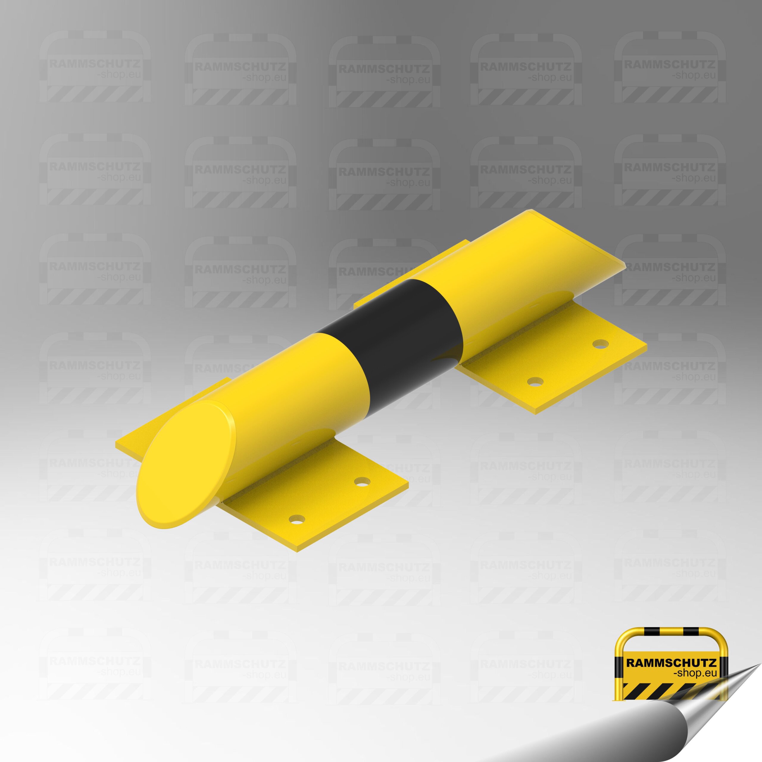Rammschutz Schutzbalken “XL” Ø76 mm, Länge 500 mm gelb / schwarz