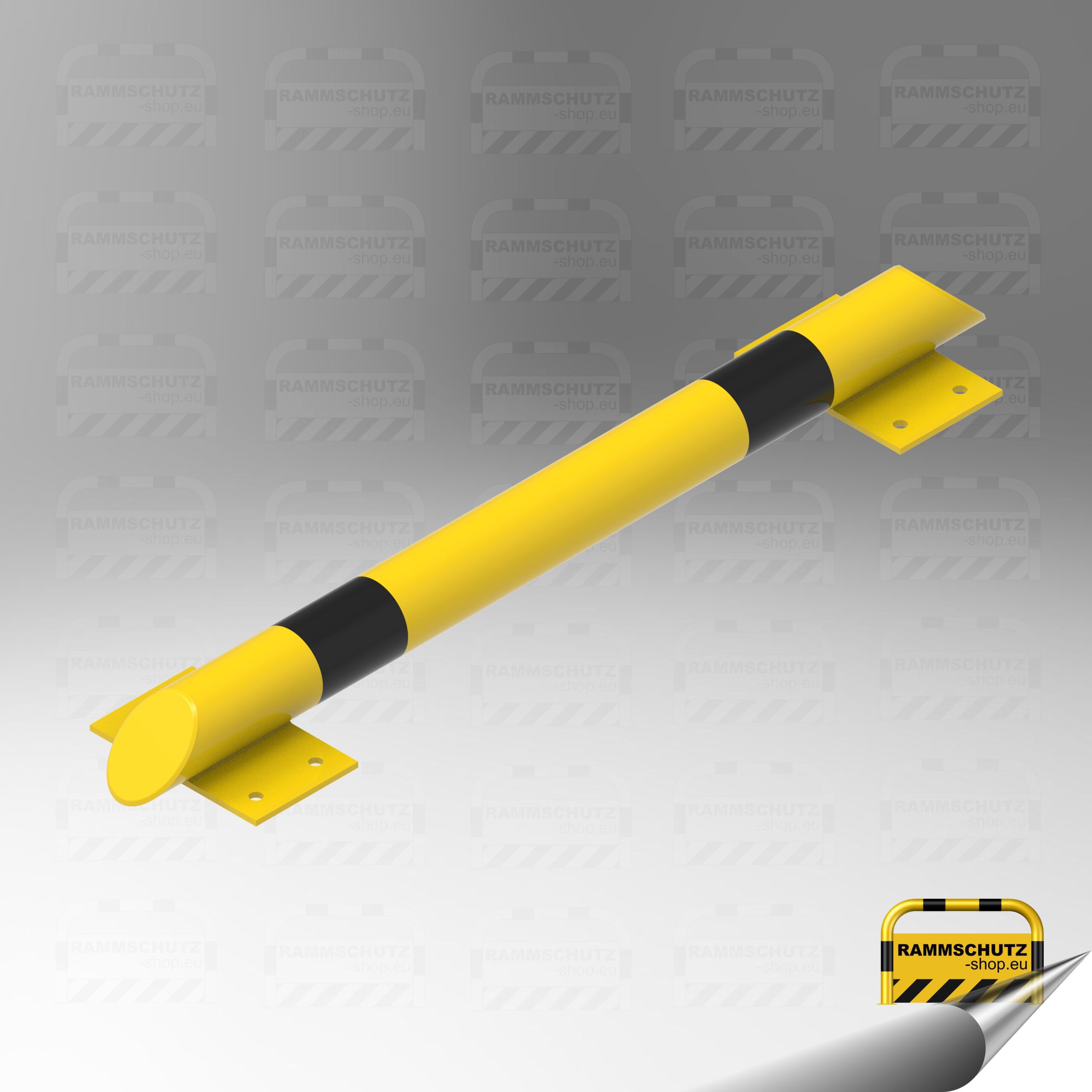 Rammschutz Schutzbalken “XL” Ø76 mm, Länge 1000 mm gelb / schwarz