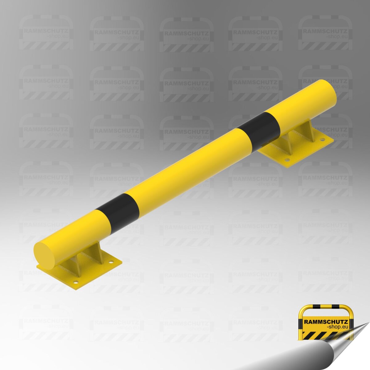Rammschutz Erhöhter Schutzbalken "XL" Ø76 mm, Länge 1000 mm gelb / schwarz