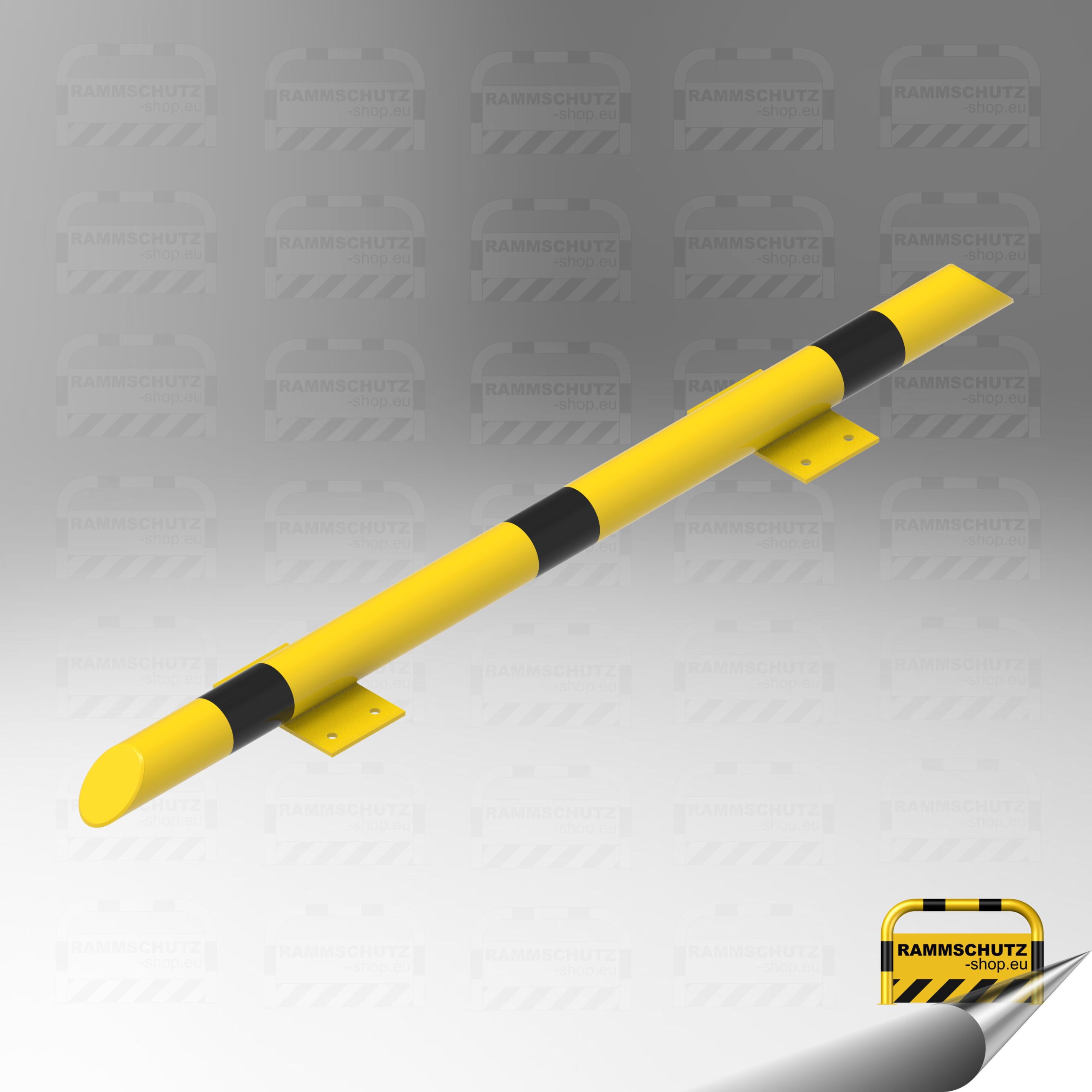 Rammschutz Schutzbalken “XL” Ø76 mm, Länge 1500 mm gelb / schwarz