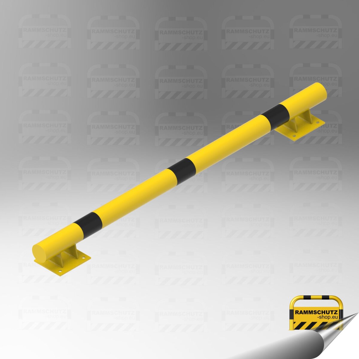 Rammschutz Erhöhter Schutzbalken "XL" Ø76 mm, Länge 1500 mm gelb / schwarz