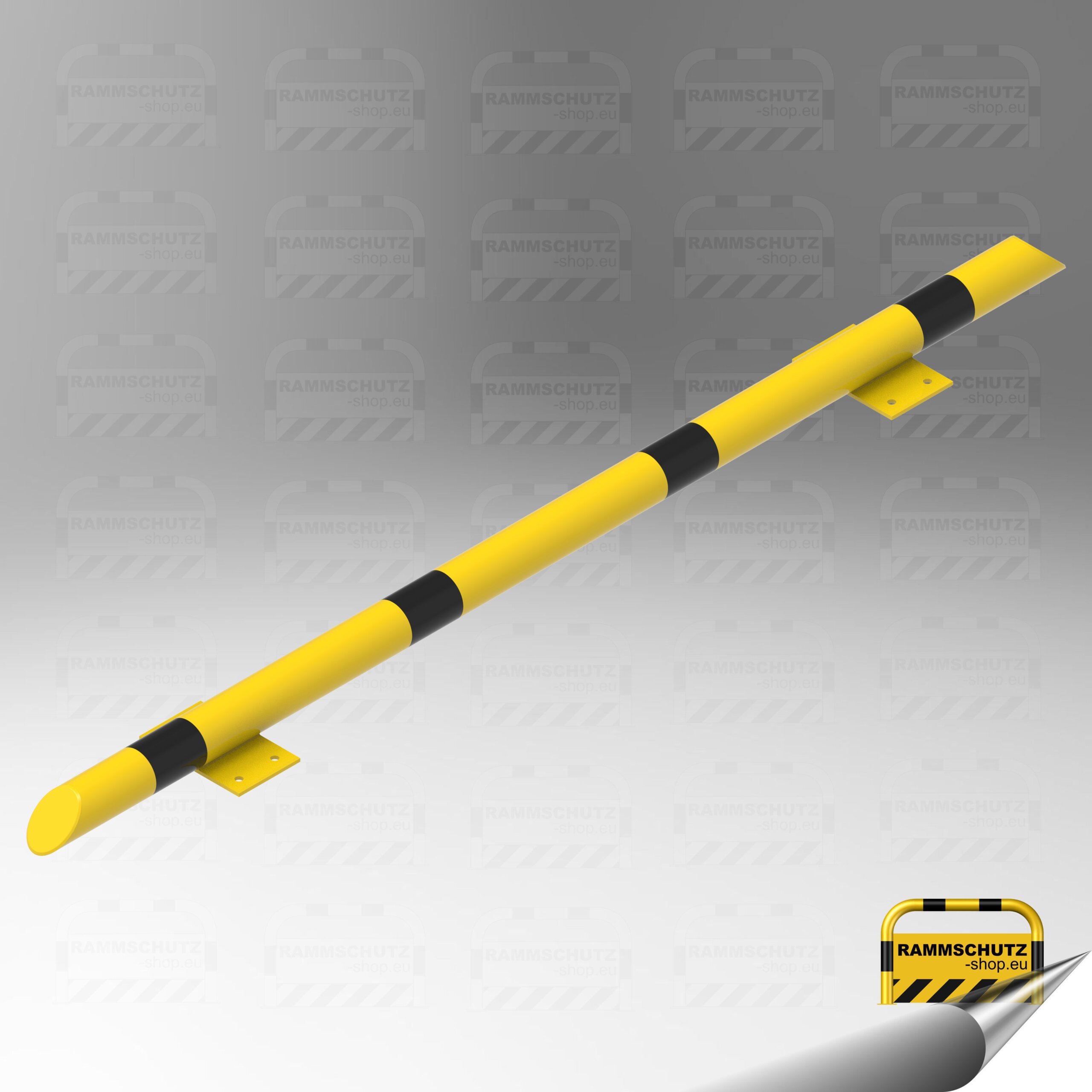 Rammschutz Schutzbalken “XL” Ø76 mm, Länge 2000 mm gelb / schwarz