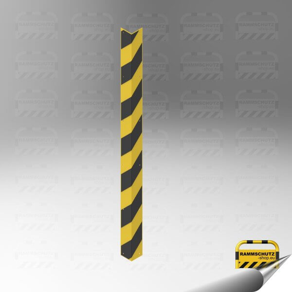 Rammschutz Kantenschutzwinkel L 100/100 x Höhe 1800 mm, Blech 2 mm, gelb/schwarz