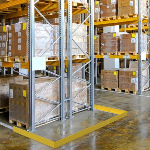 Rammschutz Leitbord L100/100 x 1500 mm zum Aufdübeln, Blech 8 mm, pulverbeschichtet RAL 1023 gelb – Bild 2