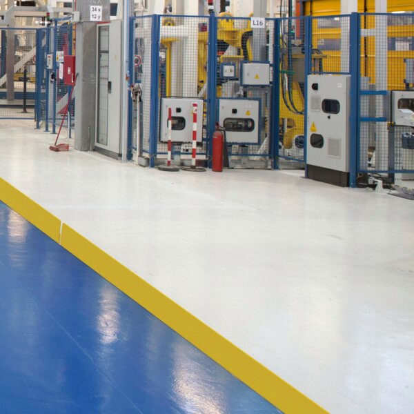 Rammschutz Leitbord L200/100 x 2000 mm zum Aufdübeln, Blech 8 mm, pulverbeschichtet RAL 1023 gelb – Bild 2