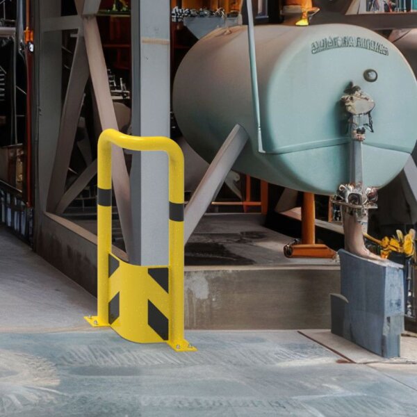 Rammschutz 90°-Schutzwinkel "XL" Ø76 mm, L 350/350 x 1150 (H) mm, zum Aufdübeln, mit Unterfahrschutz, gelb/schwarz – Bild 3