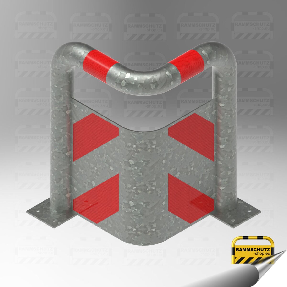 Rammschutz 90°-Schutzwinkel "XL" Ø76 mm, L 426/426 x 650 (H) mm,  zum Aufdübeln, mit Unterfahrschutz, feuerverzinkt – Bild 5