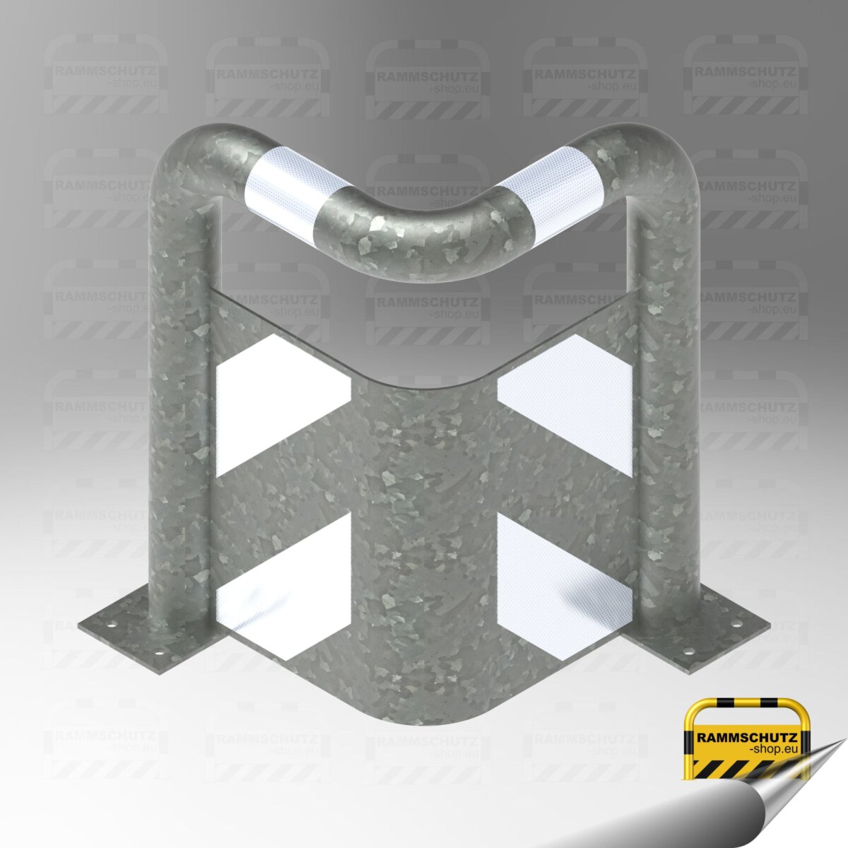 Rammschutz 90°-Schutzwinkel "XL" Ø76 mm, L 426/426 x 650 (H) mm,  zum Aufdübeln, mit Unterfahrschutz, feuerverzinkt – Bild 3