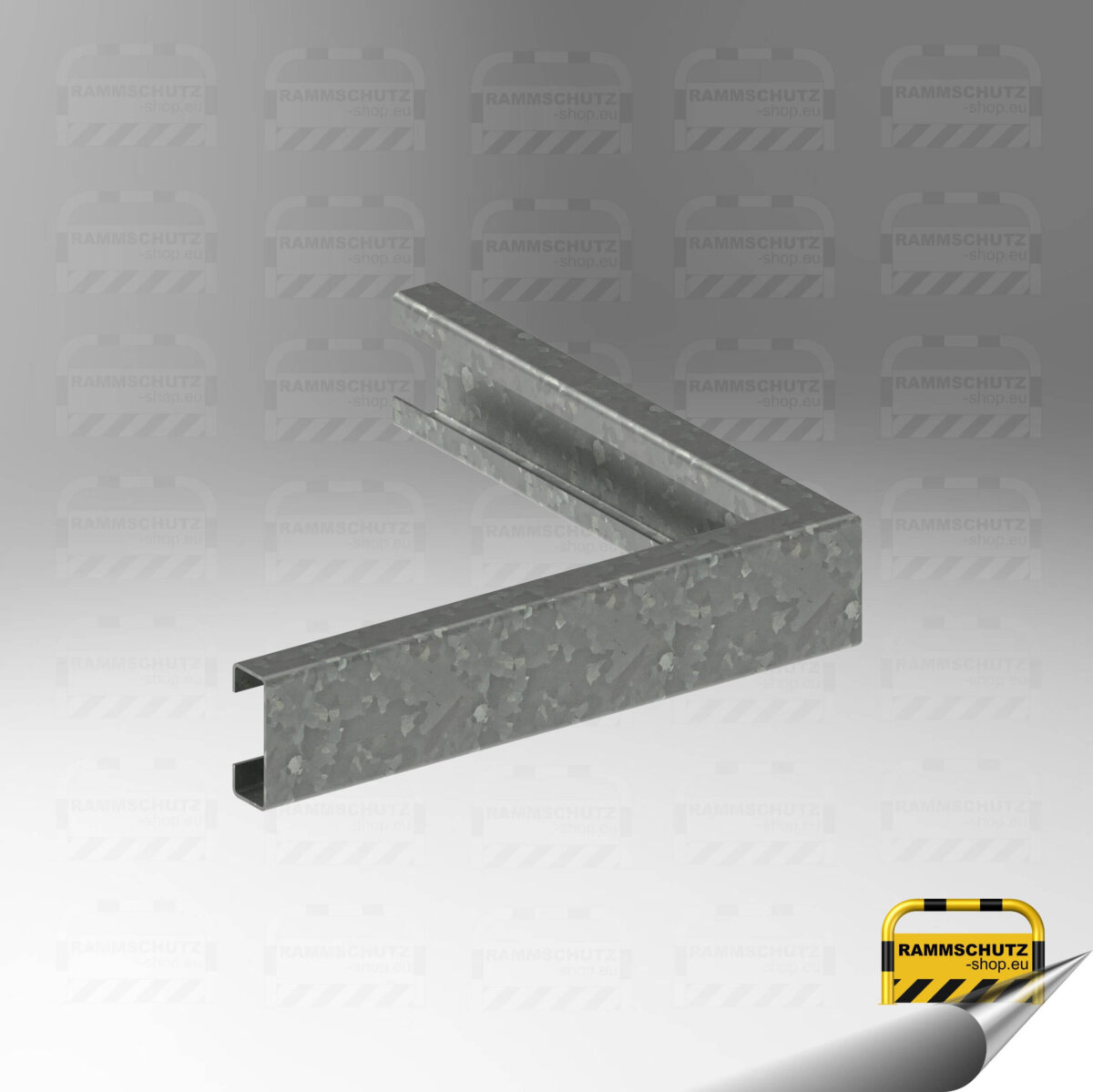 Rammschutz Schutzplanken-C-Profil-System, C-Eckplanke 90°, 500 x 500 mm, feuerverzinkt