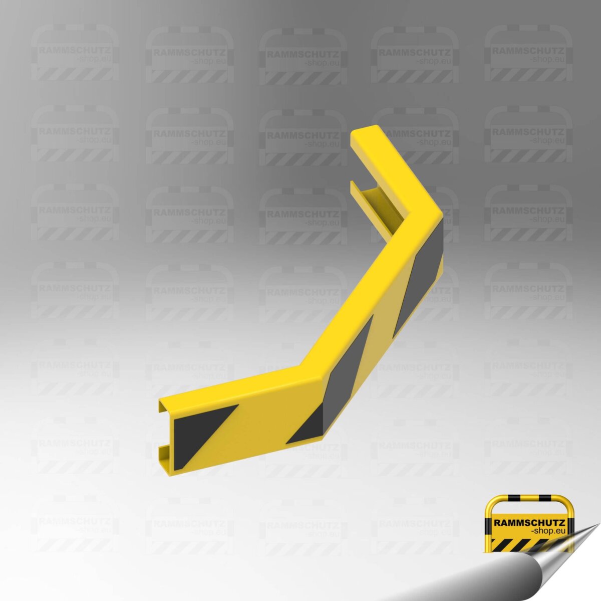 Rammschutz Schutzplanken-C-Profil-System, C-Eckplanke 2x 45°, 500 x 500 mm, gelb/schwarz