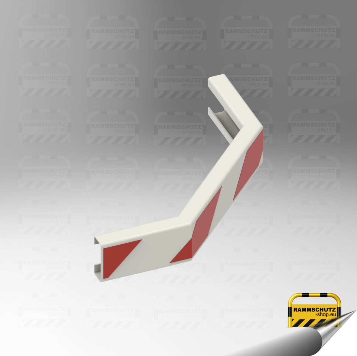 Rammschutz Schutzplanken-C-Profil-System, C-Eckplanke 2x 45°, 500 x 500 mm, weiß/rot