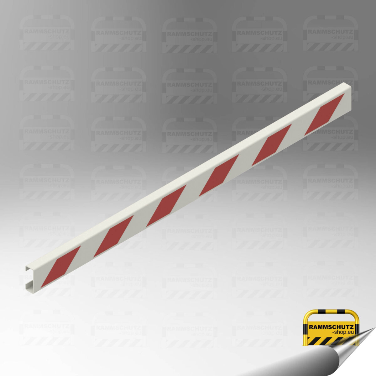 Rammschutz Schutzplanken-C-Profil-System, C-Planke, Länge 1,50 m, weiß/rot
