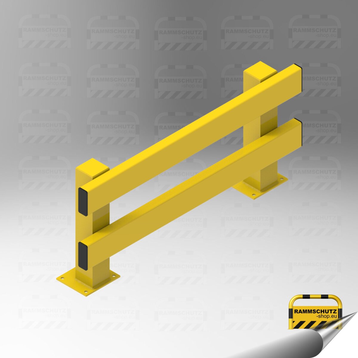 Rammschutz Schutzplanken-C-Profil-System, Komplett-Set Duo 1 m, gelb