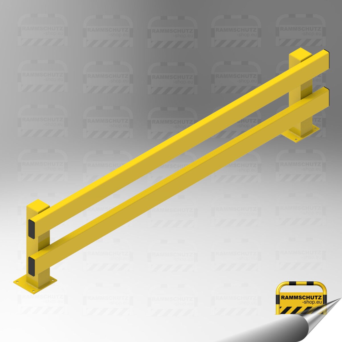 Rammschutz Schutzplanken-C-Profil-System, Komplett-Set Duo 2 m, gelb