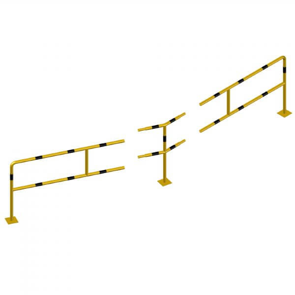 Rammschutz Variables Geländer-System "light" Ø42 mm, -Stecksystem-, pulverbeschichtet, gelb/schwarz