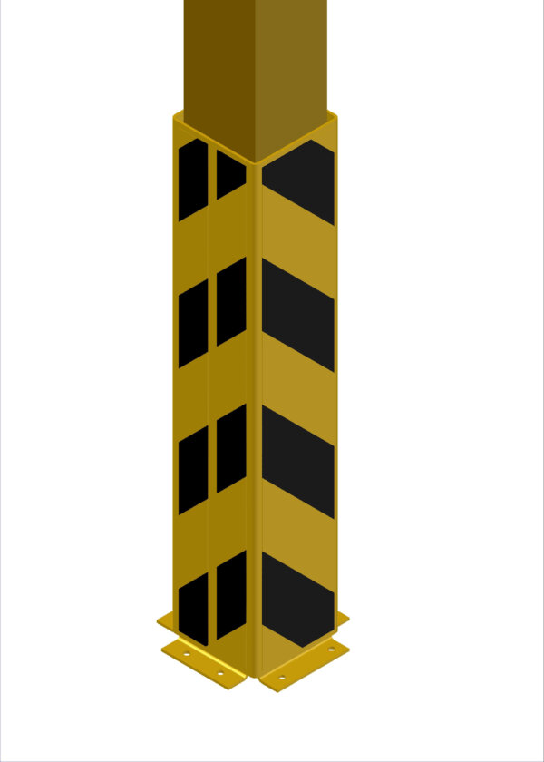 Rammschutz Anfahr-Schutzprofil U-Form 90/180/90 x Höhe 1000 mm, Blech 5mm, gelb / schwarz – Bild 2