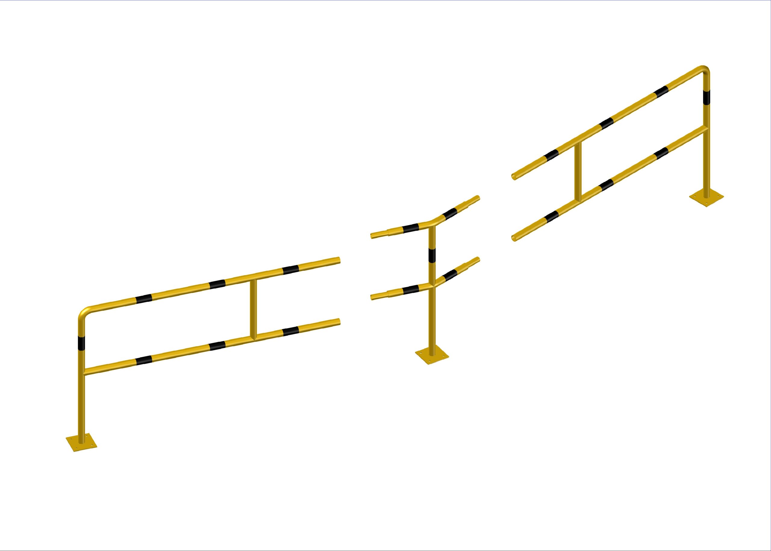 Rammschutz Variables Geländer-System "light" Ø42 mm, -Stecksystem-, pulverbeschichtet, gelb/schwarz