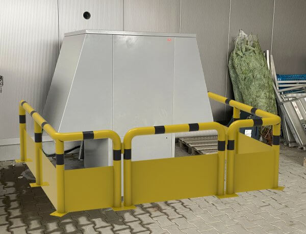 Rammschutz Maschinenschutz "XL" Ø76 mm, 3-tlg U1500/2500/1500 x 750 mm, zum Aufdübeln, mit Unterfahrschutz und herausnehmbarem Mittelteil – Bild 8