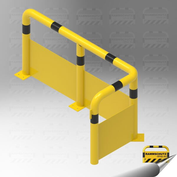 Rammschutz Maschinenschutz "XL" Ø76 mm, 3-tlg U1500/2500/1500 x 750 mm, zum Aufdübeln, mit Unterfahrschutz und herausnehmbarem Mittelteil – Bild 3