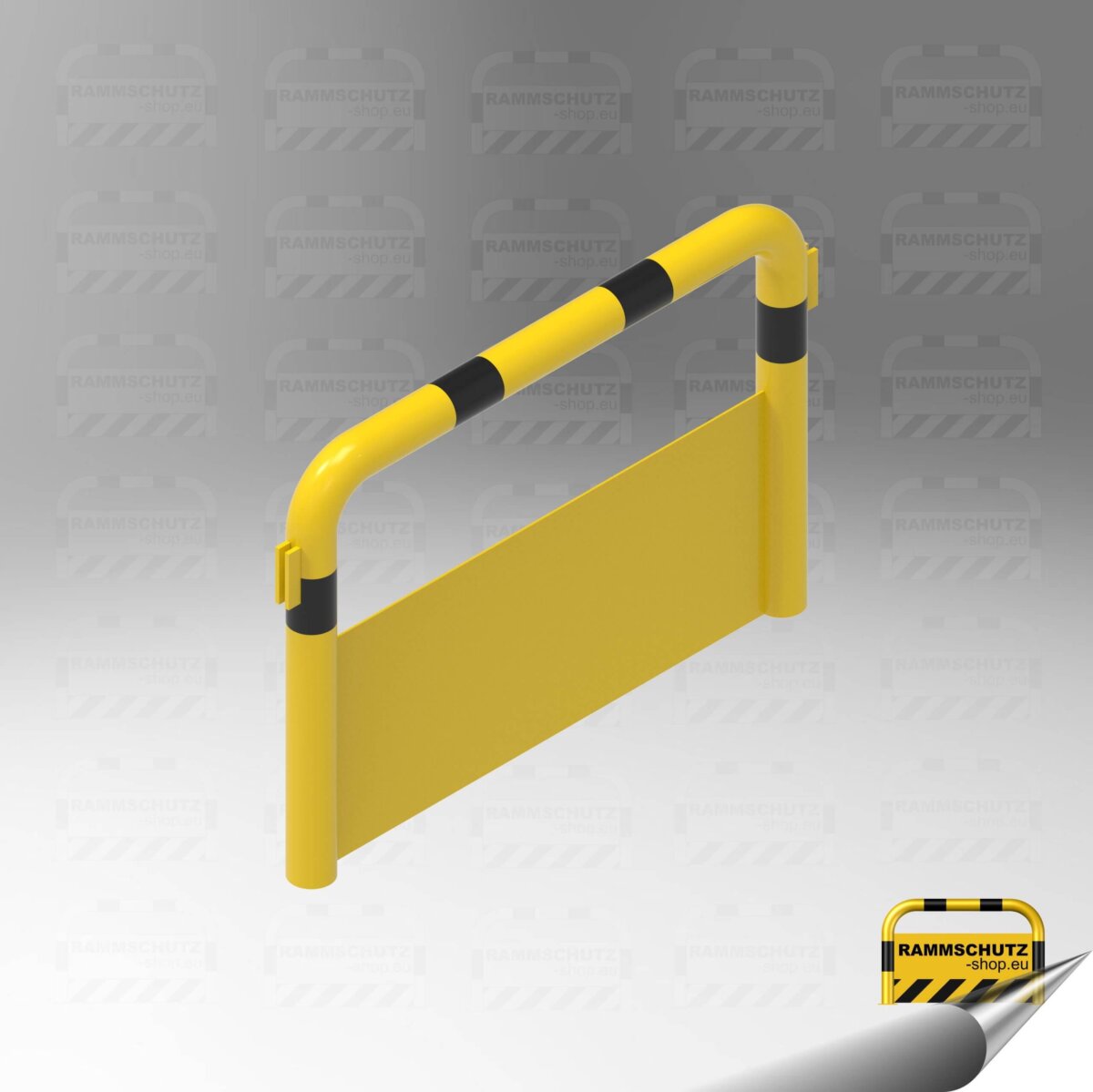 Rammschutz Maschinenschutz "XL" Ø76 mm, 3-tlg U1500/2500/1500 x 750 mm, zum Aufdübeln, mit Unterfahrschutz und herausnehmbarem Mittelteil – Bild 5